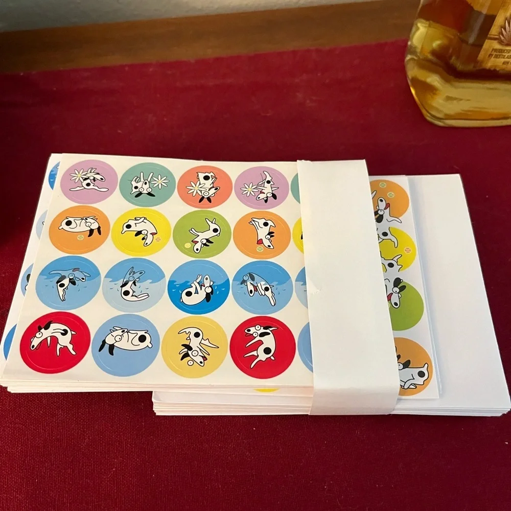 NEW teNeues - 20 QuickNotes Polka Dog Notecards with Box Blank Inside-Envelopes
